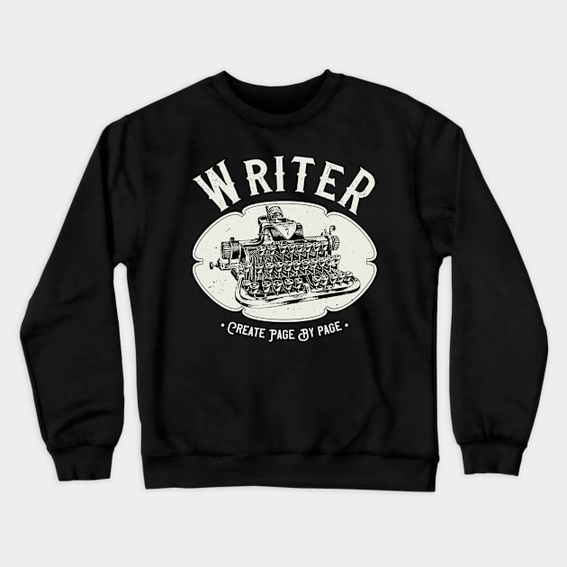 Writer Author Vintage Typewriter Crewneck Sweatshirt by Foxxy Merch